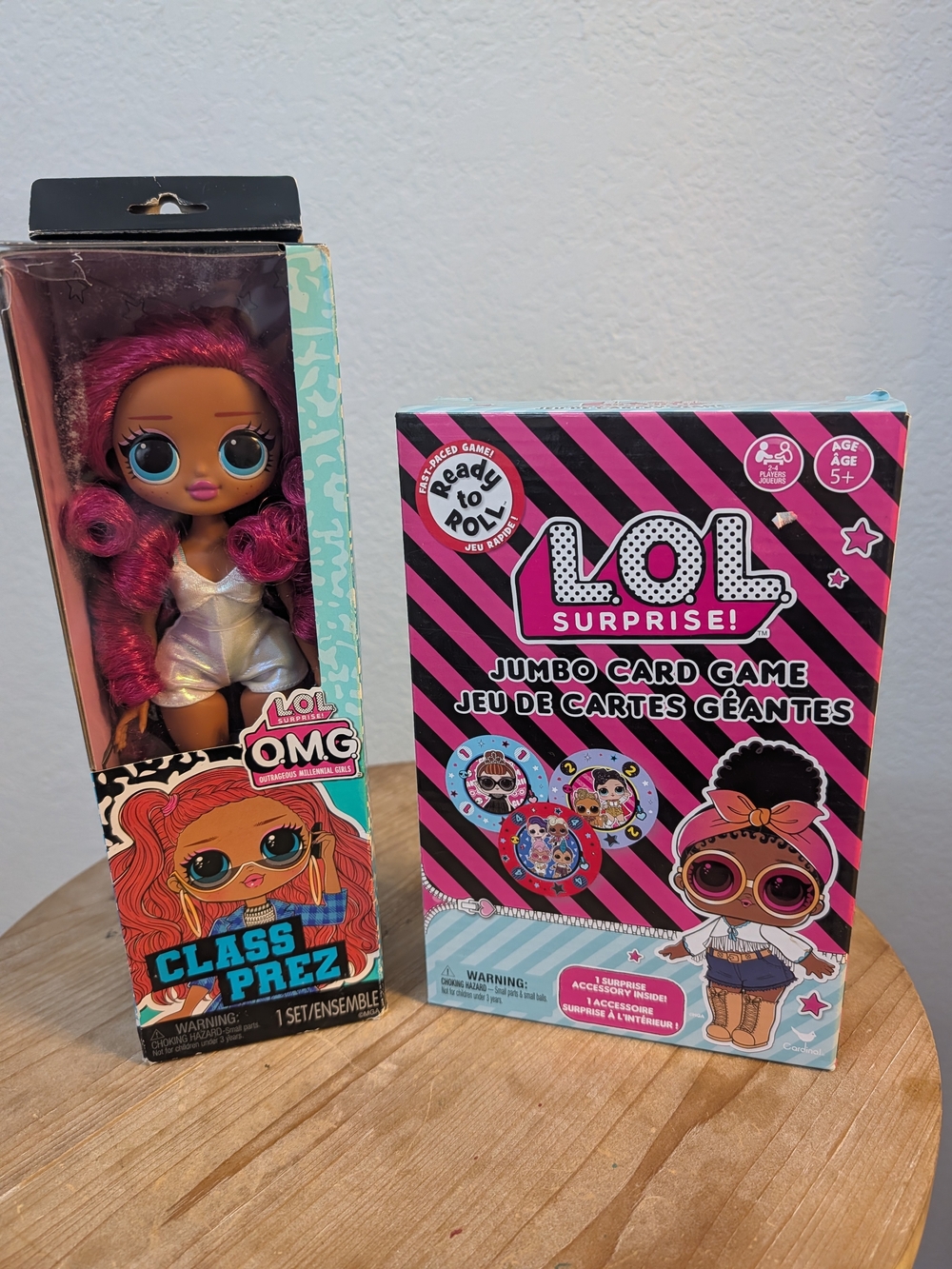 New in Box Lot of 2 LOL Surprise OMG Class Prez Fashion Doll and Jumbo Card Game